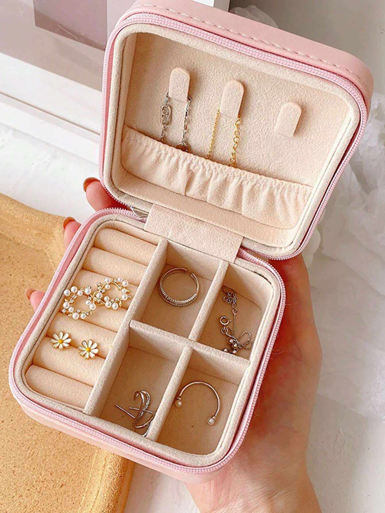 Portable Travel Jewelry Organizer Box (Random Colours)