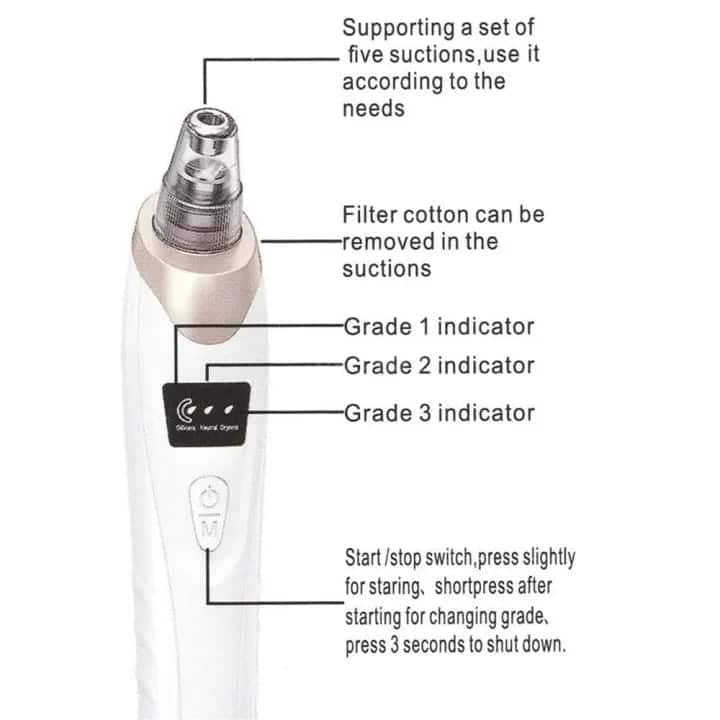 Electric Blackhead Remover – Rechargeable Pore Vacuum Cleaner
