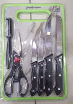 6 in 1 Kitchen Knife Set with Scissors, Peeler & Cutting Board