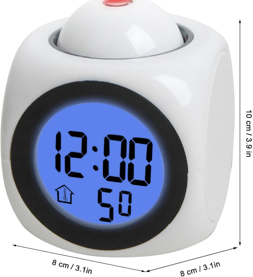 LED Projector Alarm Clock – Digital Display with Voice Report