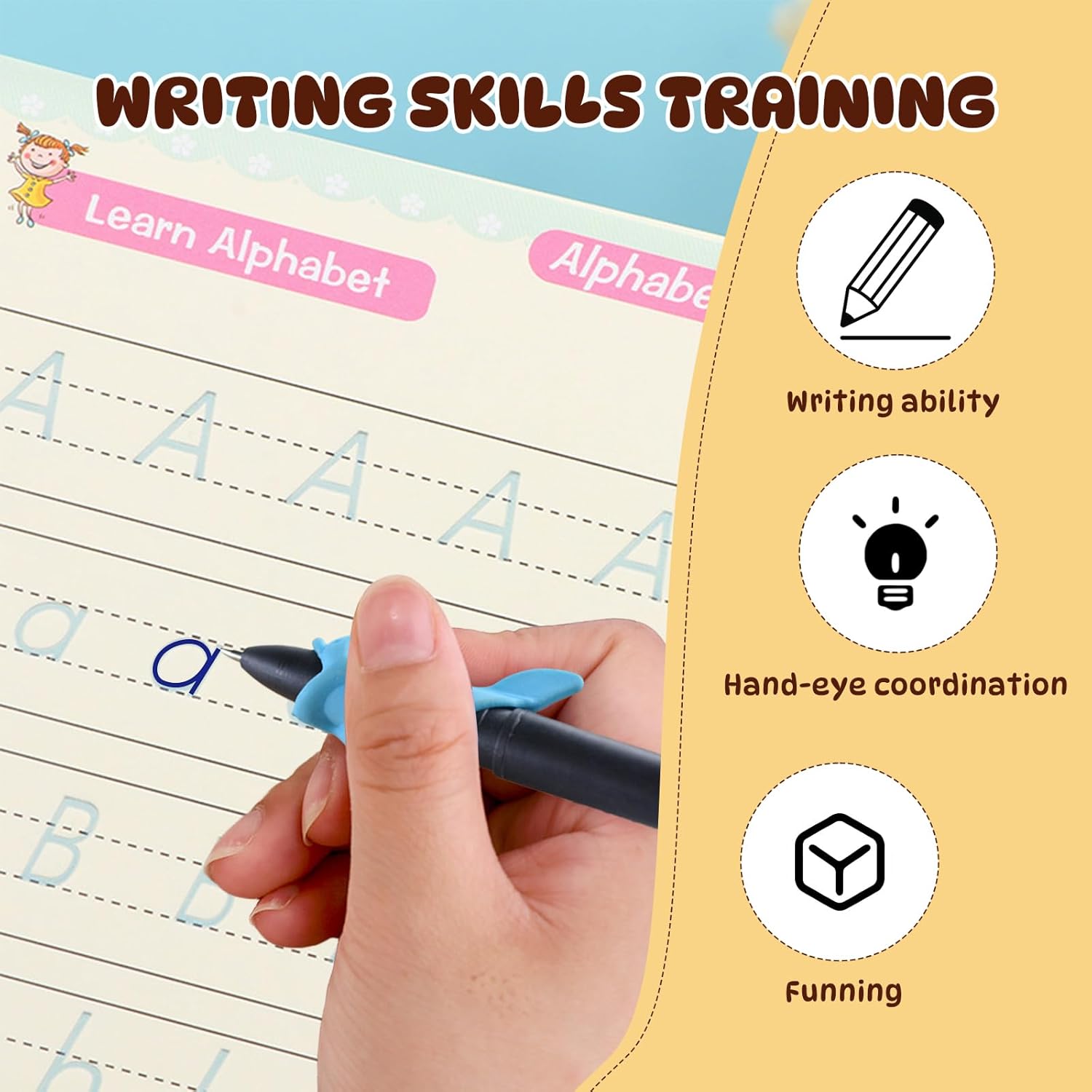 Kids Magic Practice Copybook Set – Reusable Writing & Learning Kit (4 Books)