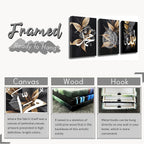 Premium Islamic Calligraphy Wooden Wall Frame Set (3 Pieces)