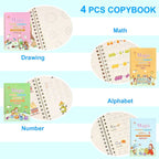 Kids Magic Practice Copybook Set – Reusable Writing & Learning Kit (4 Books)