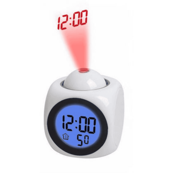 LED Projector Alarm Clock – Digital Display with Voice Report
