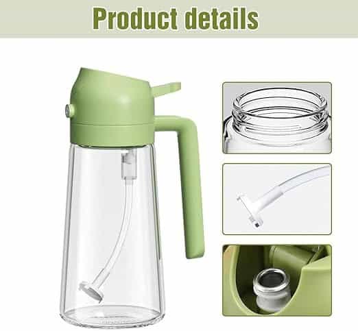 glass oil dispenser with spray function