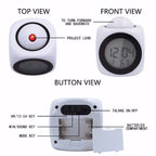 LED Projector Alarm Clock – Digital Display with Voice Report