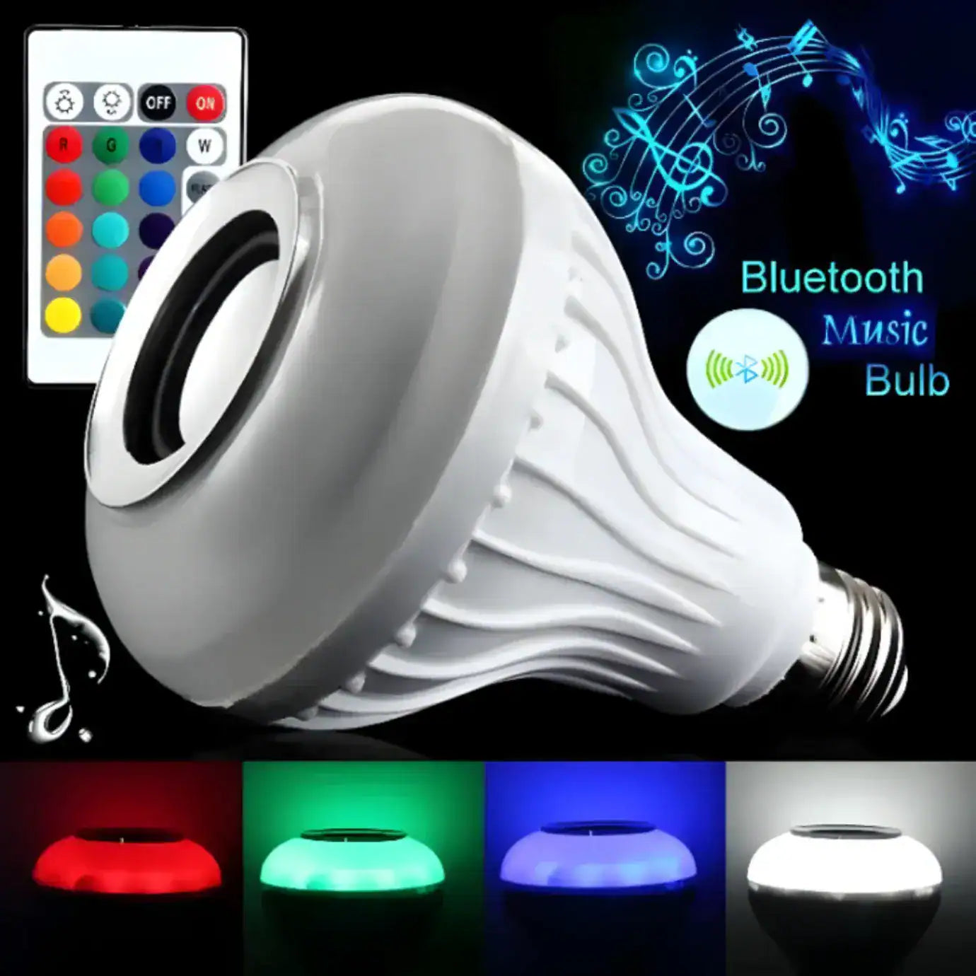 Smart LED Music Bulb – Bluetooth Speaker with Remote RGB Light