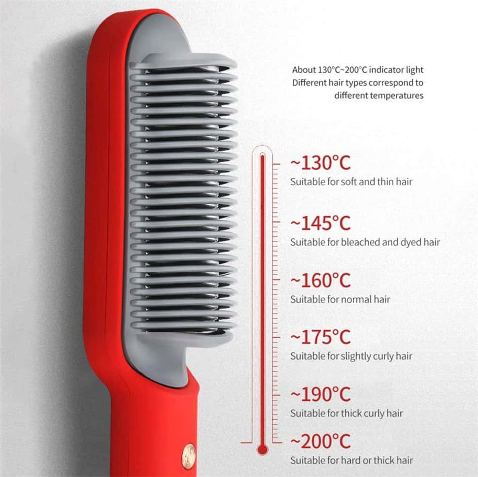 2-in-1 Hair Straightener Brush – Straighten & Curl Styling Comb