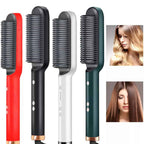 2-in-1 Hair Straightener Brush – Straighten & Curl Styling Comb
