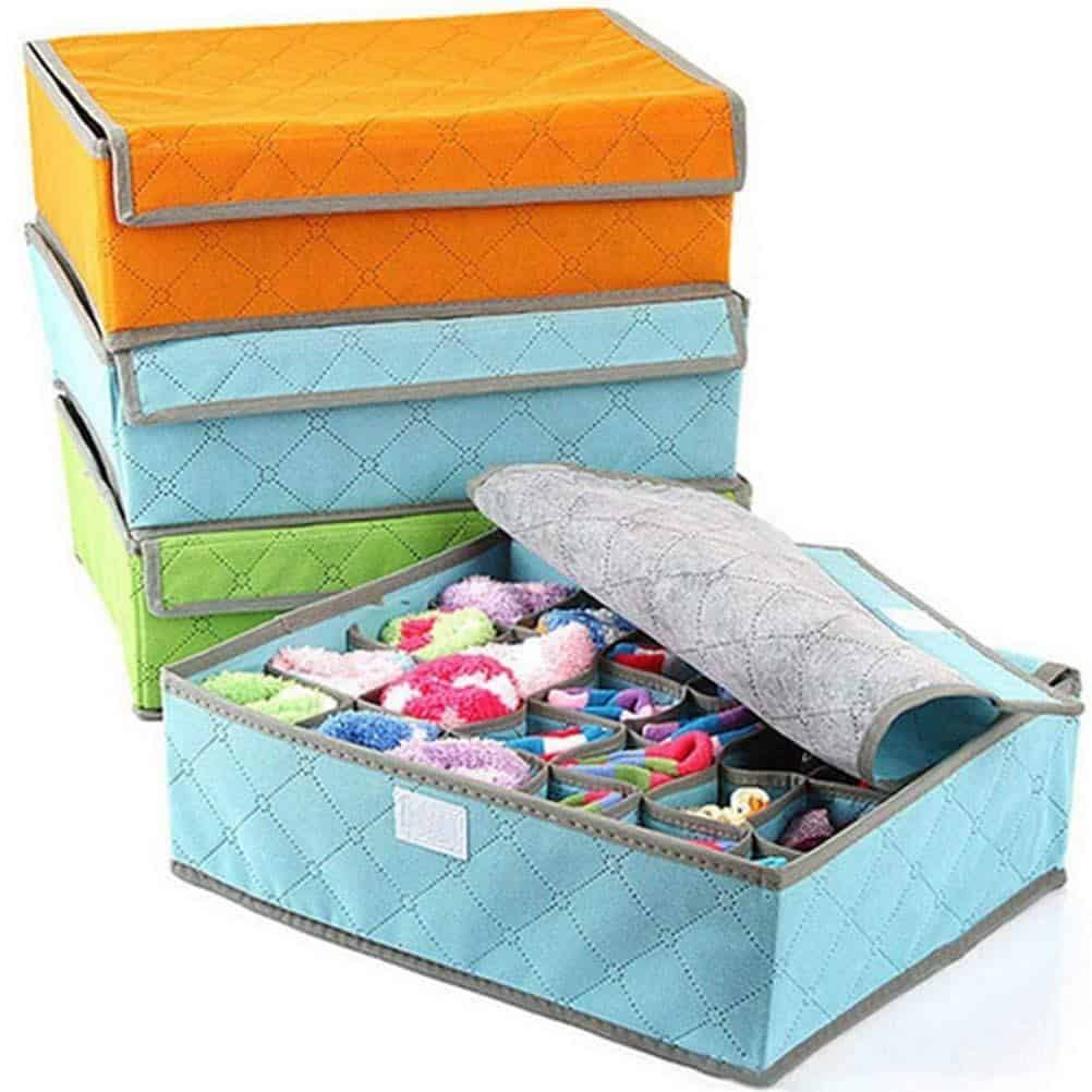 24 Pocket Organizer Box – Socks & Underwear Storage (Oxford Fabric)