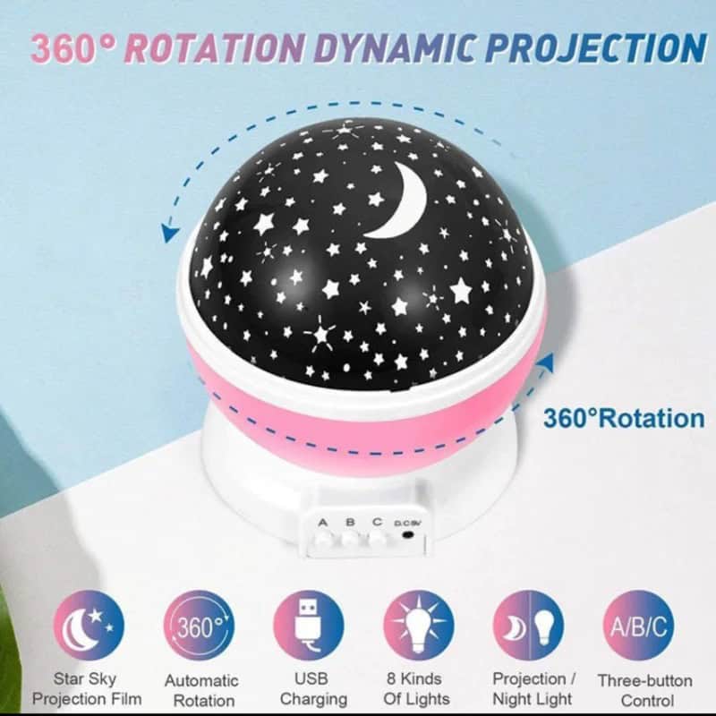 Star Moon Projection Night Lamp for Kids