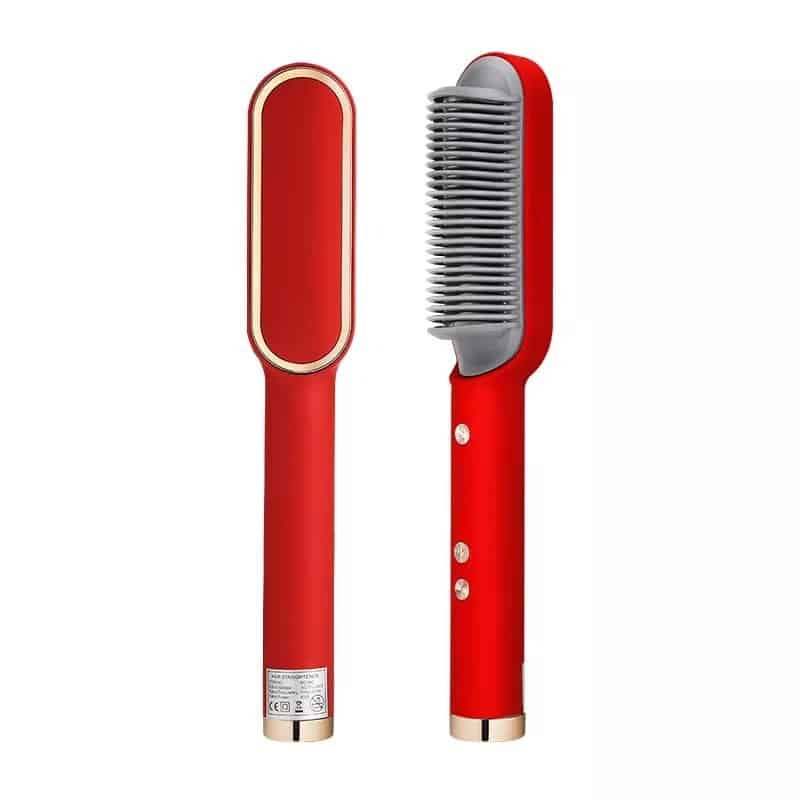 2-in-1 Hair Straightener Brush – Straighten & Curl Styling Comb
