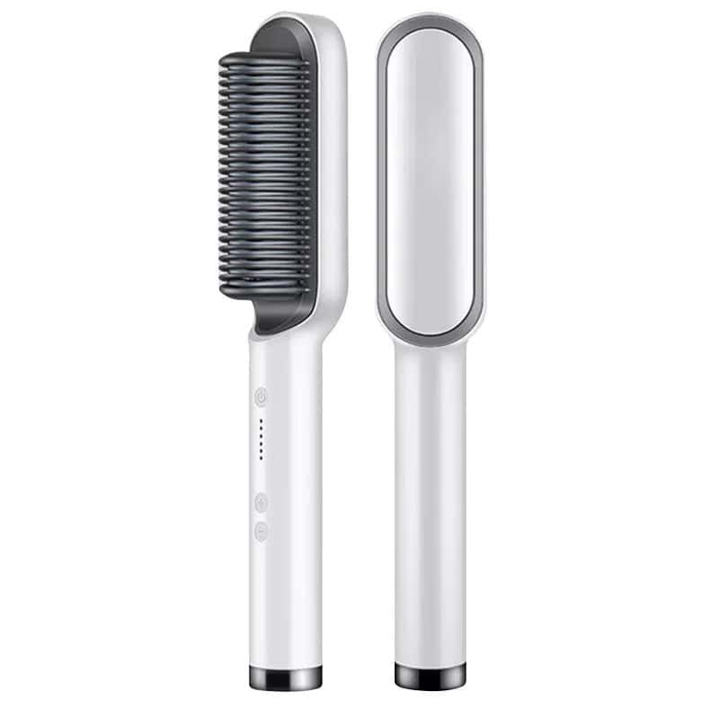 2-in-1 Hair Straightener Brush – Straighten & Curl Styling Comb