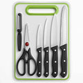 6 in 1 Kitchen Knife Set with Scissors, Peeler & Cutting Board