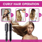 2-in-1 Hair Straightener Brush – Straighten & Curl Styling Comb