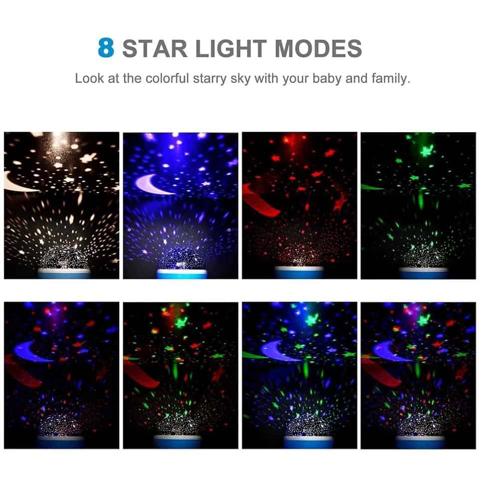 Star Moon Projection Night Lamp for Kids