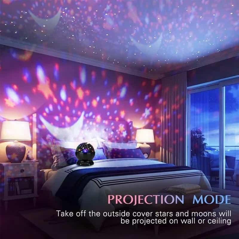 Star Moon Projection Night Lamp for Kids