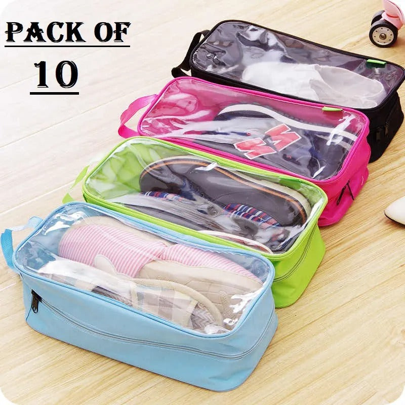Pack of 10-Travel Shoes Organizer Storage Bag