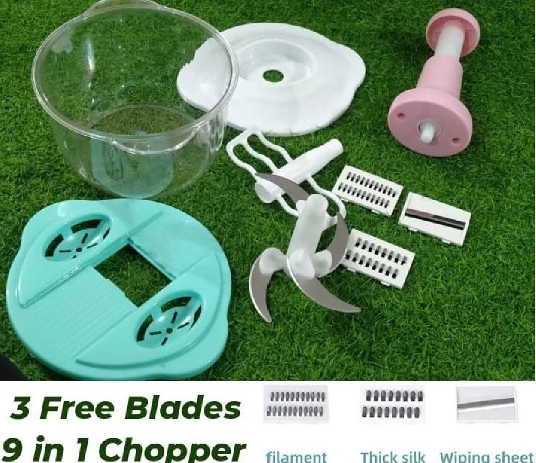 9 in 1 Manual Food Chopper 2000ML Kitchen Cutter