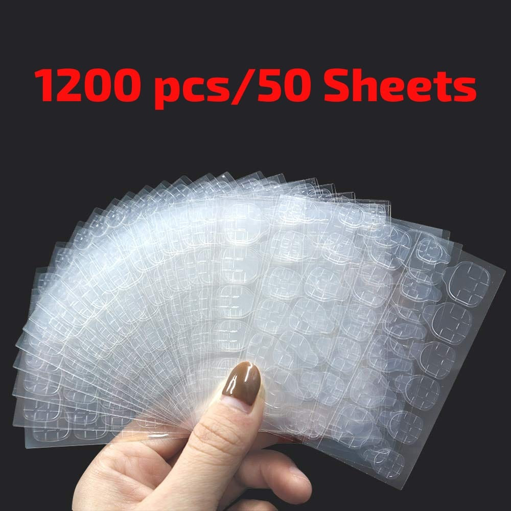 Press On Nail Glue Tabs 5/10 Pack – Clear Double-Sided Adhesive Stickers