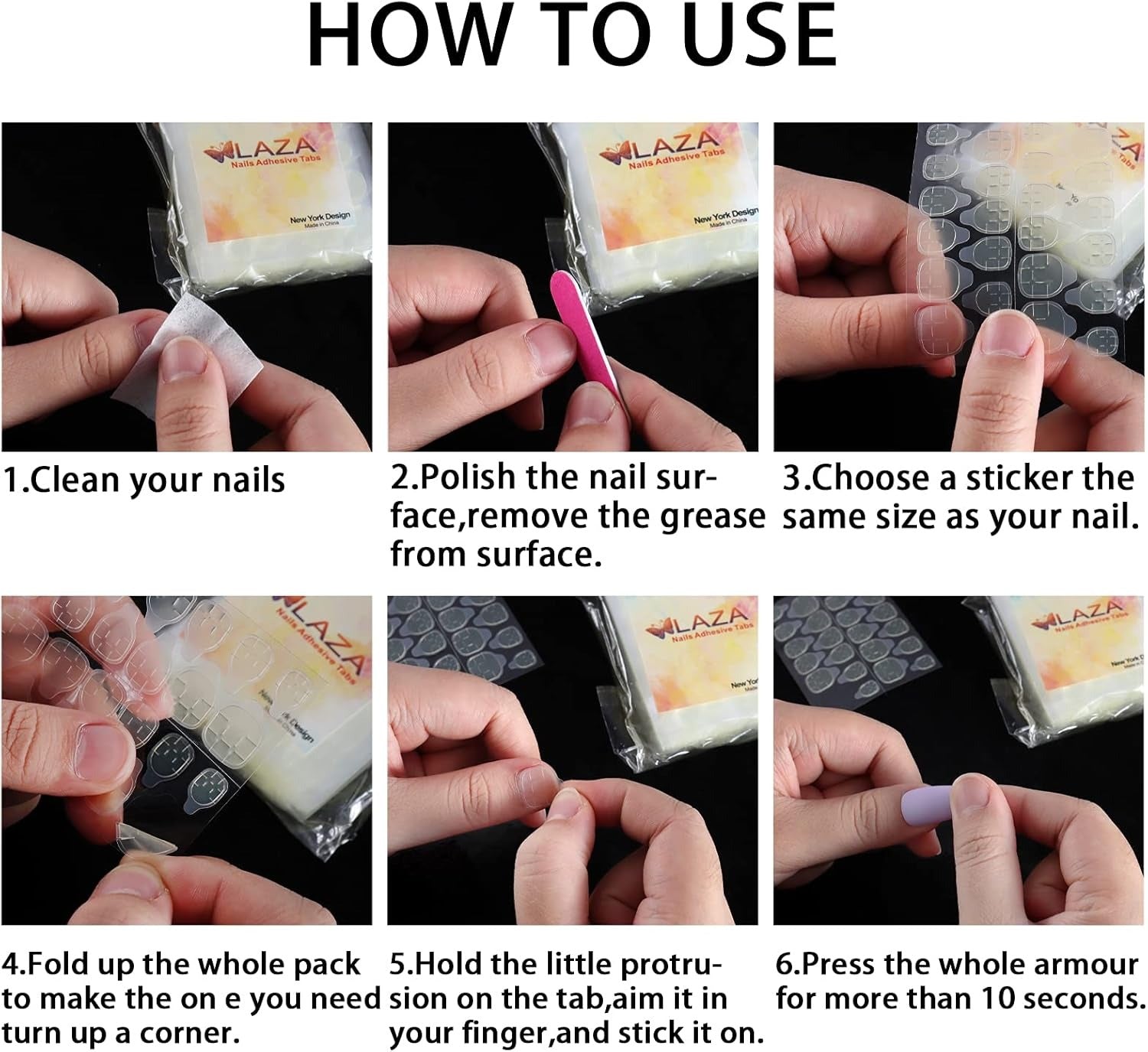 Press On Nail Glue Tabs 5/10 Pack – Clear Double-Sided Adhesive Stickers